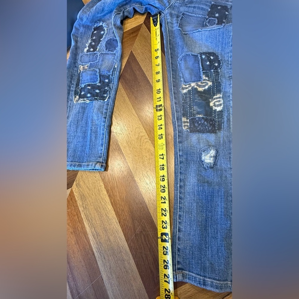 Pilcro and the Letterpress Patchwork Straight Leg Jeans - Blue and Black - Picture 7 of 9